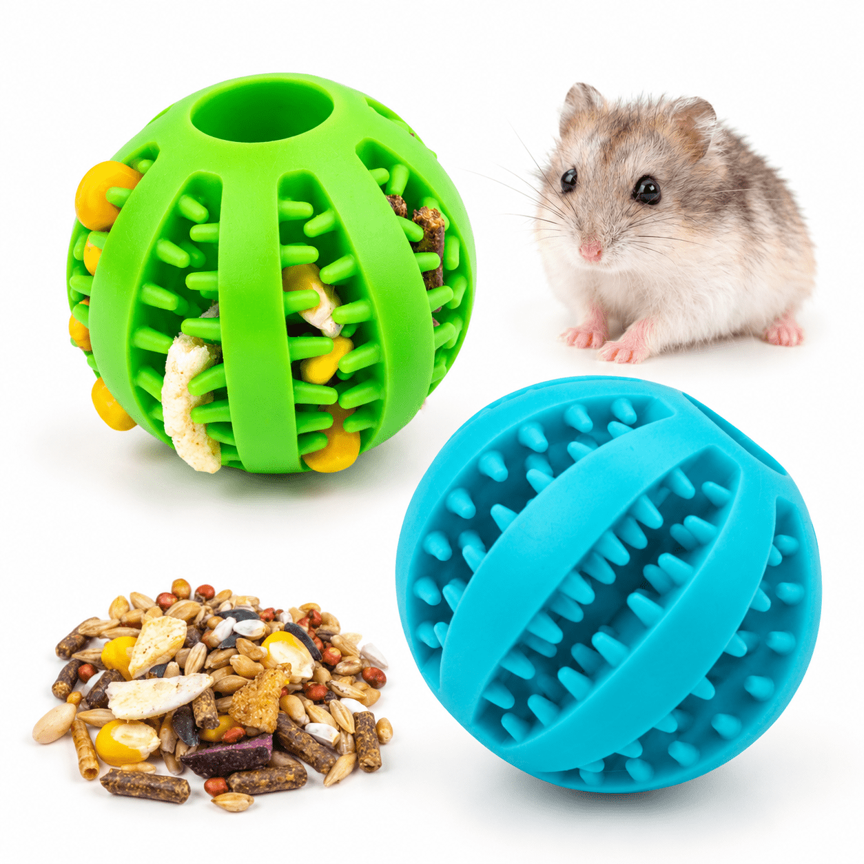 Small Animal Interactive Puzzle Ball Slow Feeder for Hamsters Guinea Pigs Rats