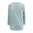 thumbnail image 6 of Womens Fuzzy Sherpa Fleece Sweaters Casual Crewneck Sweatshirt Pullover Casual Loose Cozy Winter Loungewear with Pockets, 6 of 6