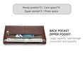 thumbnail image 4 of Men’s Genuine Leather Wallet Phone Holder Clutch – Multi-Card Slots, Zipper Pockets, Secure Buckle, Fits 6.7" Smartphone, 4 of 17