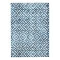 thumbnail image 1 of Linon Motif Imprimé Faux Lapin Tapis de Zone Polyester 5'x7' en Bleu, 1 of 8