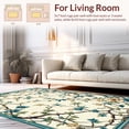thumbnail image 2 of Flatwoven High Traffic Area Rug, Intricate Nautical Floral Trail with Woven Vine Accents, Non Slip, Stain Resistant, Washable Area Rugs for Living Room, Bedroom(Ivory, 3X5), 2 of 8