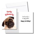 thumbnail image 1 of Tarjeta de cumpleaños divertida de Allynn's para amantes de los pug, 40 años, 1 of 7