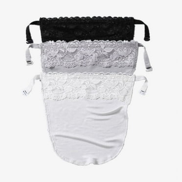 YHRY Cleavage Coverup Women's Lace Clip-On Mock Camisole Bra, Black, 3 Pack