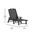 thumbnail image 5 of BizChair Monterey Set of 2 Adjustable Adirondack Loungers with Cup Holders- All-Weather Indoor/Outdoor HDPE Lounge Chairs in Black, 5 of 12