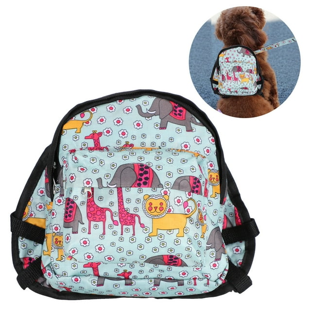 Multifunction Portable Pet Backpack, Large Capacity Beautiful Pet Dog Backpack, Zipper Design for Pet Outdoors Dog Home Blue Animal with Strap,Pink Butterflies with Strap