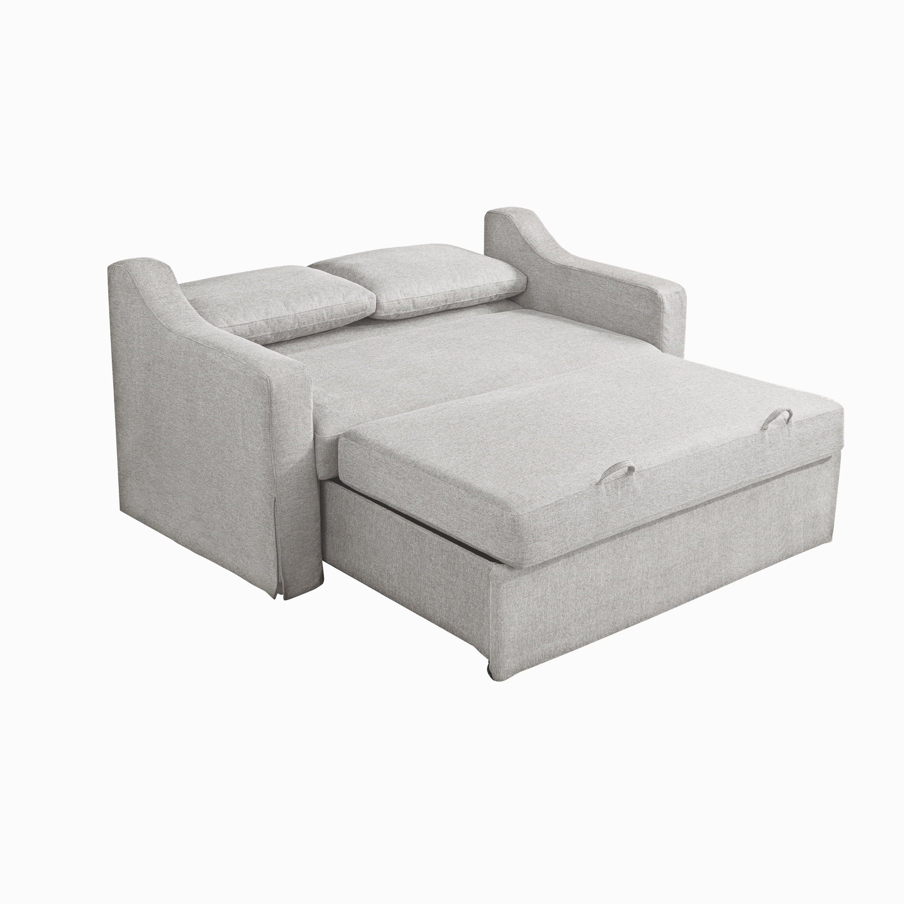 Serta Hanson Modern Style Convertible Loveseat, Linen Fabric