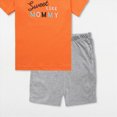 thumbnail image 5 of NOLDARES Toddler Baby Boy Summer Clothes Dinosaur Truck Print Crewneck Short Sleeve Tee Elastic Waist Cargo Shorts 2pcs Outfits(Orange,5-6 Y), 5 of 6