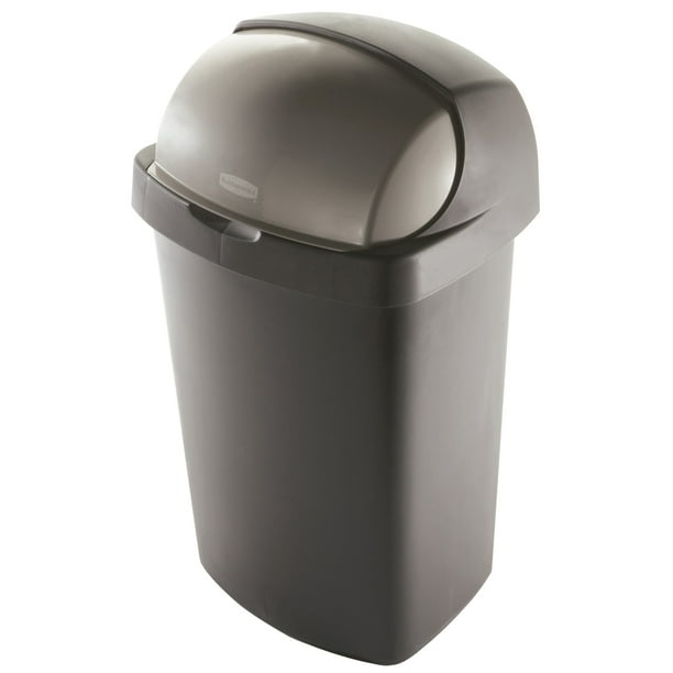 Rubbermaid FG4A1500LTBRZ 52 Qt Bronze Roll Top Garbage Can, Outdoor Use