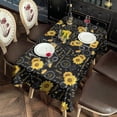thumbnail image 2 of Black Sunflower Word Pattern Rectangle Tablecloth 60"x102",Waterproof Polyester Rectangle Table Cloth, Wipeable Spillproof Polyester Tablecloth for Dining, Camping, Indoor and Outdoor, 2 of 6