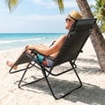 thumbnail image 2 of EDX Zero Gravity Chair XL Padded Folding Outdoor Recliner with Headrest & Cup Holder Tray, Adjustable 0–170°, Heavy Duty Steel Frame, Patio Lawn Beach Lounge Chair, Gary, 2 of 8