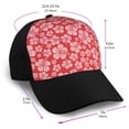 thumbnail image 2 of Naloa Red Hibiscus Flower Adult adjustable Print Baseball Hat, Patchwork curved brim baseball capfor Men and Women, One Size, 2 of 5