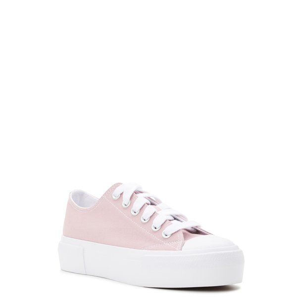 No Boundaries Women's Platform Classic Lace Up Sneakers - Walmart.com