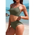 thumbnail image 3 of Conjunto de bikini AI'MAGE para mujer, cintura alta, Tummy Control S, color verde militar, 3 of 6