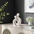 thumbnail image 6 of Danya B. Hans Cream Abstract Intersecting Circle Tender Couple Decorative Accent Matte Ceramic Sculpture Figure, 6 of 7