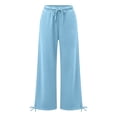thumbnail image 5 of SYwaren Lounge Pants for Women Loose Casual Drawstring Elastic Waist Solid Color Pull-On Relaxed Fit Sweatpants with Pockets, 5 of 9