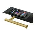 thumbnail image 2 of Gatco 1420MXB Latitude II Toilet Paper Holder with Mobile Shelf, Matte Black/Brushed Brass, 2 of 2