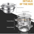 thumbnail image 4 of Steamer Pot Stainless Steel 2 Tier - 28cm Steamer Pot w/Glass Lid Food Veg Cooker Pot Cooking Pan Steaming Pot Dim Sum Cookware Steamer For Kitcken Cooking Tool, 4 of 7