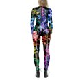 thumbnail image 3 of TheFound Justaucorps Squelette d'Halloween pour Femmes à Manches Longues, Pantalon, Col Roulé, 3 of 6