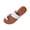 Shoes # White, variant on Slide Sandals for Women Open Toe Flat Slippers Unique Asymmetrical Wide Strap Toe Ring Design Minimalist Casual Summer Beach Vacation Everyday Footwear