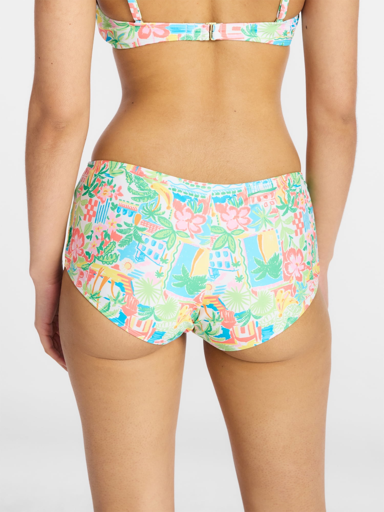 No Boundaries Low Rise Shortie Bikini Swim Bottoms, Women's XXS-XXL
