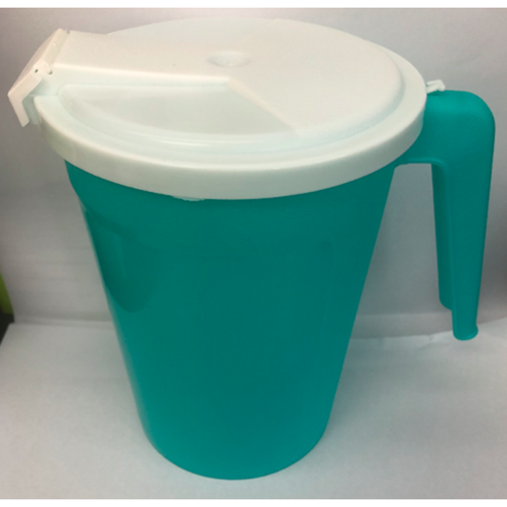 Hospital NonInsulated Plastic Pitcher with Straw Teal