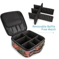 thumbnail image 4 of FORMRS Travel Makeup Bag Large Capacity Train Case Cosmetic Organizer with Adjustable Dividers, Orange Vibrant Flowers, 4 of 8