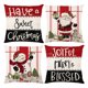 thumbnail image 2 of Juego de 4 fundas de almohada navideñas | Estampado de Papá Noel, muñeco de nieve y árbol de Navidad | Decoración navideña de poliéster de 45 x 45 cm | Fundas de cojín para dormitorio y sala de estar, 2 of 5