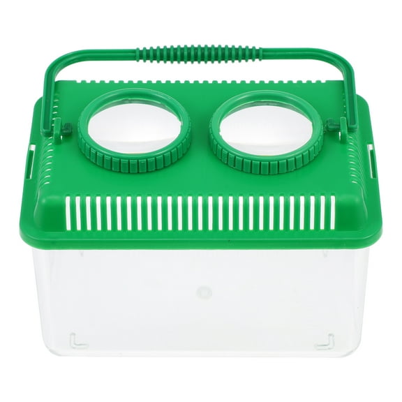 LOLIPPYY Transparent Plastic Magnifier Box Cage with Handle for Outdoor Insect and Goldfish Observation