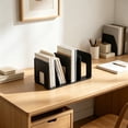 thumbnail image 6 of Bcylexb Desktop File Holders with 4 Slots, Vertical Document Organizer with Wide Sturdy Base Office Desk Book Stand for Sorting Magazines Papers Files, 6 of 6