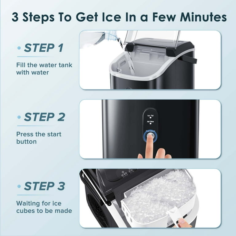Ice Maker Countertop, Crushed Chewable Ice Maker Machine with Self