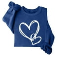thumbnail image 2 of miqiqism Valentines Shirts for Women Cute Love Heart Print Sweatshirt Juniors Long Sleeve Tunic Tops Trendy Casual Crewneck Pullover Sweater Comfy Drop Shoulder Blouses,Blue,Large, 2 of 3