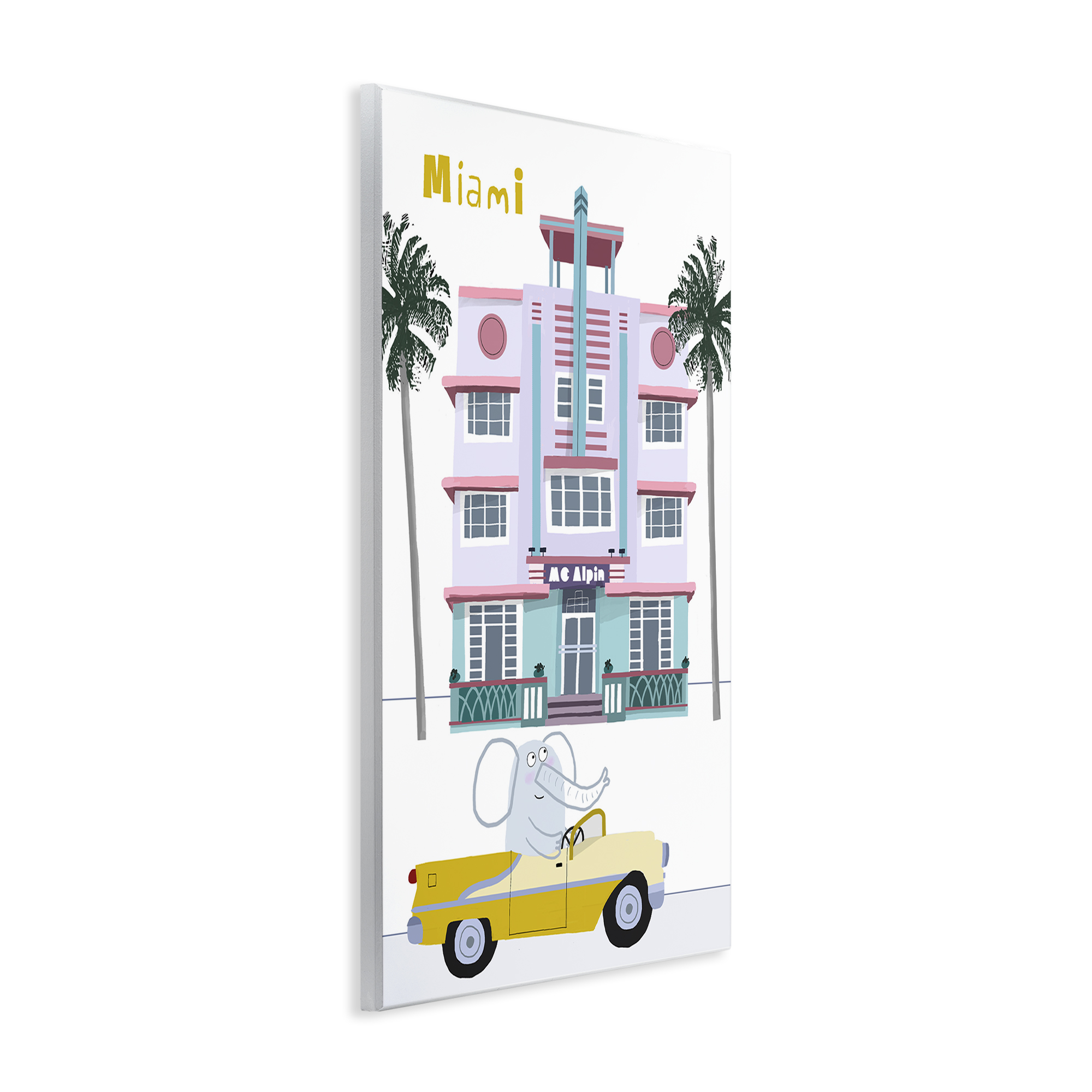 Elephant & Miami Hotel Wall Plaque Art, design by Carla Daly