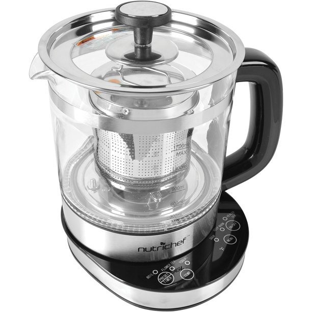 NutriChef AZPKTM15 Electric Glass Tea Kettle