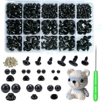 JESOT Safety Eyes and Noses, 462Pcs Black Plastic Stuffed Crochet Eyes with Washers for Crafts