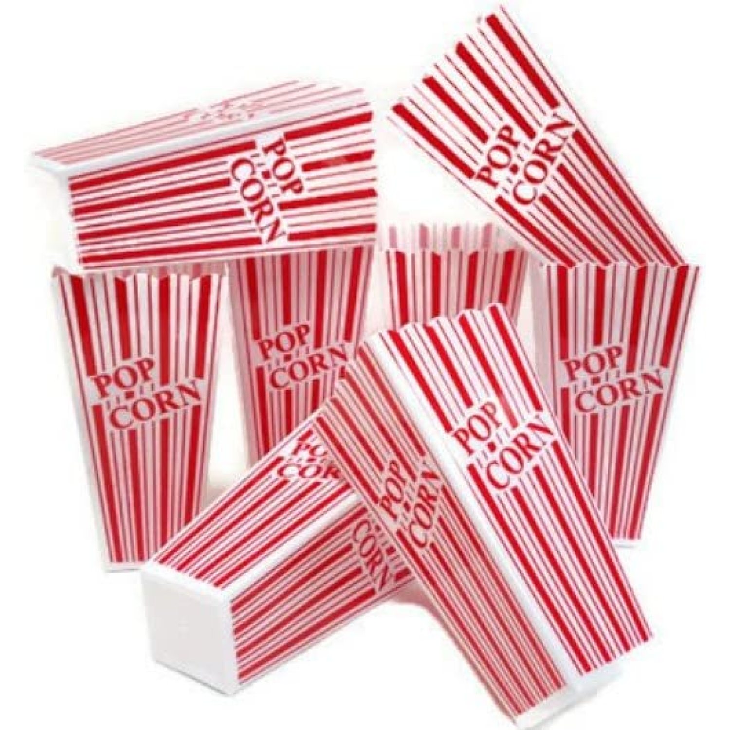 Popcorn Containers, Plastic Red & White Classic Movie Popcorn