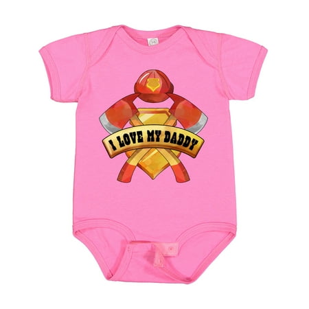 

Inktastic I Love My Daddy- Firefighter Axes Badge Helmet Gift Baby Boy or Baby Girl Bodysuit
