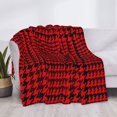 thumbnail image 4 of Throw Blanket for Couch - Red Black Houndstooth Soft Comfy Lightweight Cozy Warm Throw Blanket, Fuzzy Plush Flannel Blanket & Throws for Sofa and Bed All Season, 4 of 8