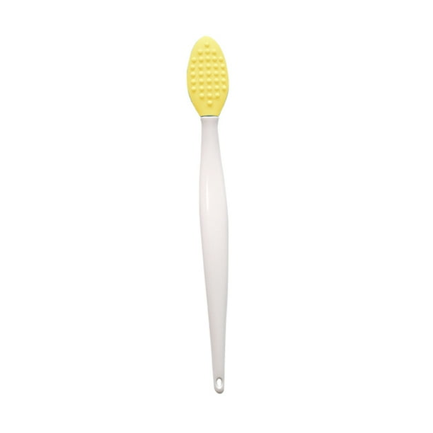Seitruly Cepillo de labios exfoliante Cepillo de limpieza de nariz Labio de silicona de doble cara Cuerpo del baño Amarillo Seitruly CE000211-03
