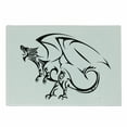 thumbnail image 1 of Celtic Cutting Board, Tribal Dragon Sketch as Cult Myth Fantasy Animal Tattoo Art Design, Decorative Tempered Glass Cutting and Serving Board, Small Size, Black and White, by Ambesonne, 1 of 1