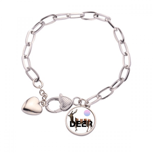 Los ciervos separan el cuerpo del sol Pulsera de cadena de corazón joyería encanto moda