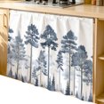 thumbnail image 2 of Navy Blue Botanical Cabinet Curtain 35"Wx35"L, Dustproof Under Sink Skirt with Self Adhesive Tape, Watercolor Tree Cabinet Curtain Cover for Kitchen Sink, Bathroom Vanity, Laundry Room, 2 of 9