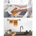 thumbnail image 5 of Burnt Orange Ombre Stripe Kitchen Dish Towels for Drying Dishes Set of 3, Farmhouse Striped Gradient Waffle Weave Microfiber Hand Tea Bathroom Towels Quick Dry & Absorbent Towel 12x12, 5 of 7