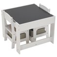 thumbnail image 6 of Zimtown Wooden Children Play Table Set, 24'' Activity Table, 1 Table & 2 Chairs with Storage for Toddlers, Natural, 6 of 9