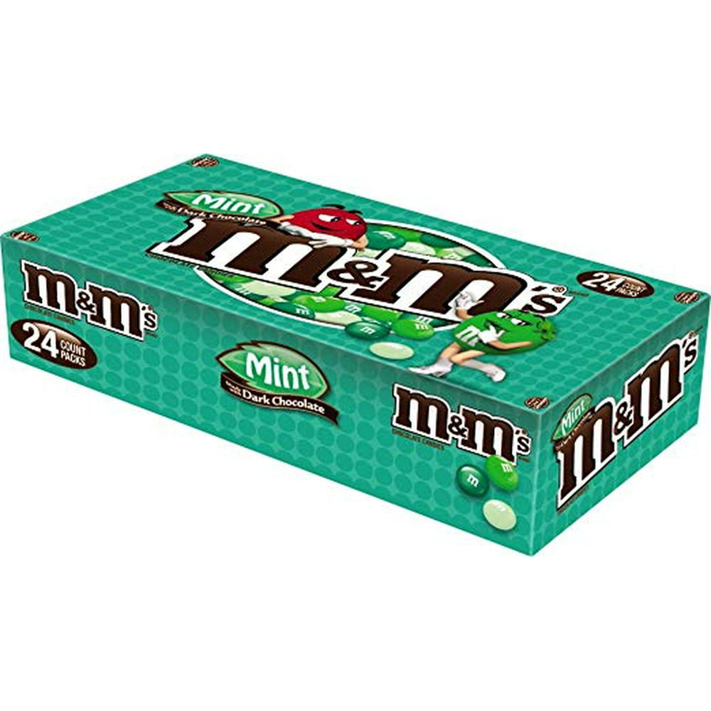 M&M's, Mint Dark Chocolate Candy Full Size Candy, 1.5 Oz., 24 Ct.