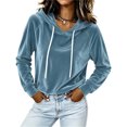 thumbnail image 3 of yillto Womens Sweatshirt Velvet Hoodies Long Sleeve Pullover Fashion Fall Winter Christmas Sweatshirts, 3 of 7