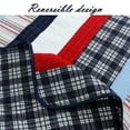 thumbnail image 5 of Cozy Line Cars Collection Quilt Bedding Set Cotton Navy/Blue/Red Stripe Reversible Bedspread Coverlet for Kids (Ronnie Varsity Striped, Queen - 3 Piece), 5 of 6