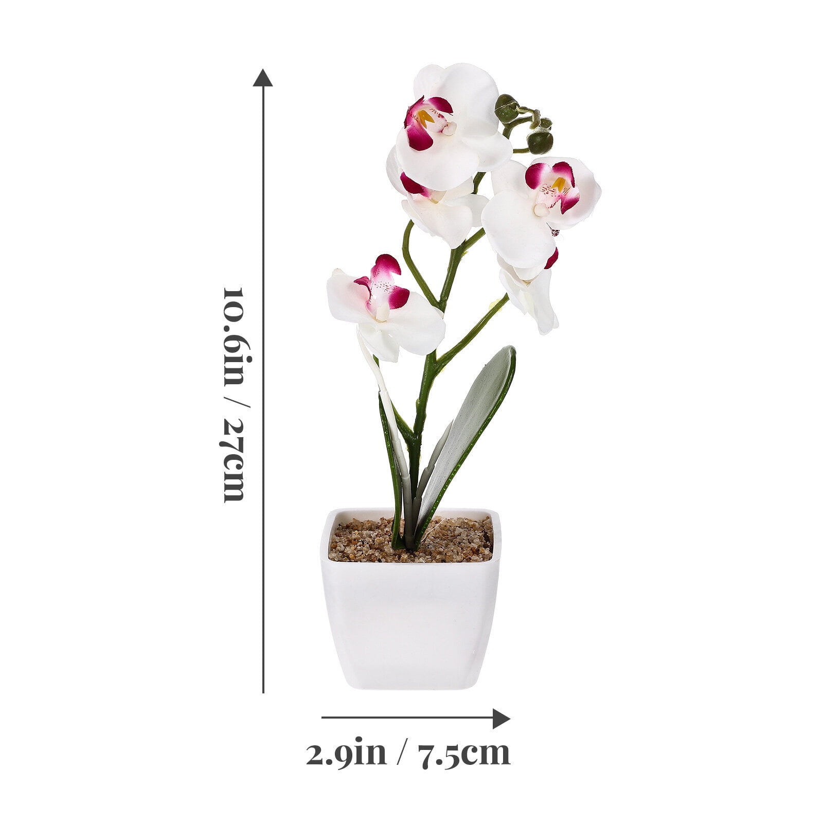 Realistic Artificial Phalaenopsis Faux Flower Orchid in Pot Fake Flowers for Table
