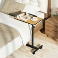 thumbnail image 2 of Giantex Adjustable Tilt Overbed Table, Medical Bedside Bed Table, Hospital Food Tray, Home Laptop Desk, Brown, 2 of 10