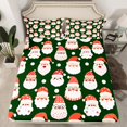 thumbnail image 2 of jejeloiu Happy New Year Queen Sheet Sets,Christmas Santa Clsua Flat Sheet,Red Cute Loves Queen Fitted Sheet For Teens,Ultra Soft Home Decor,4 Pieces, 2 of 7