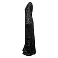 thumbnail image 4 of Women Dresses Solid Long Sleeved Sling Leggings Dresses Sexy Fashion Dresses Black Trendy Skirt Size M, 4 of 6